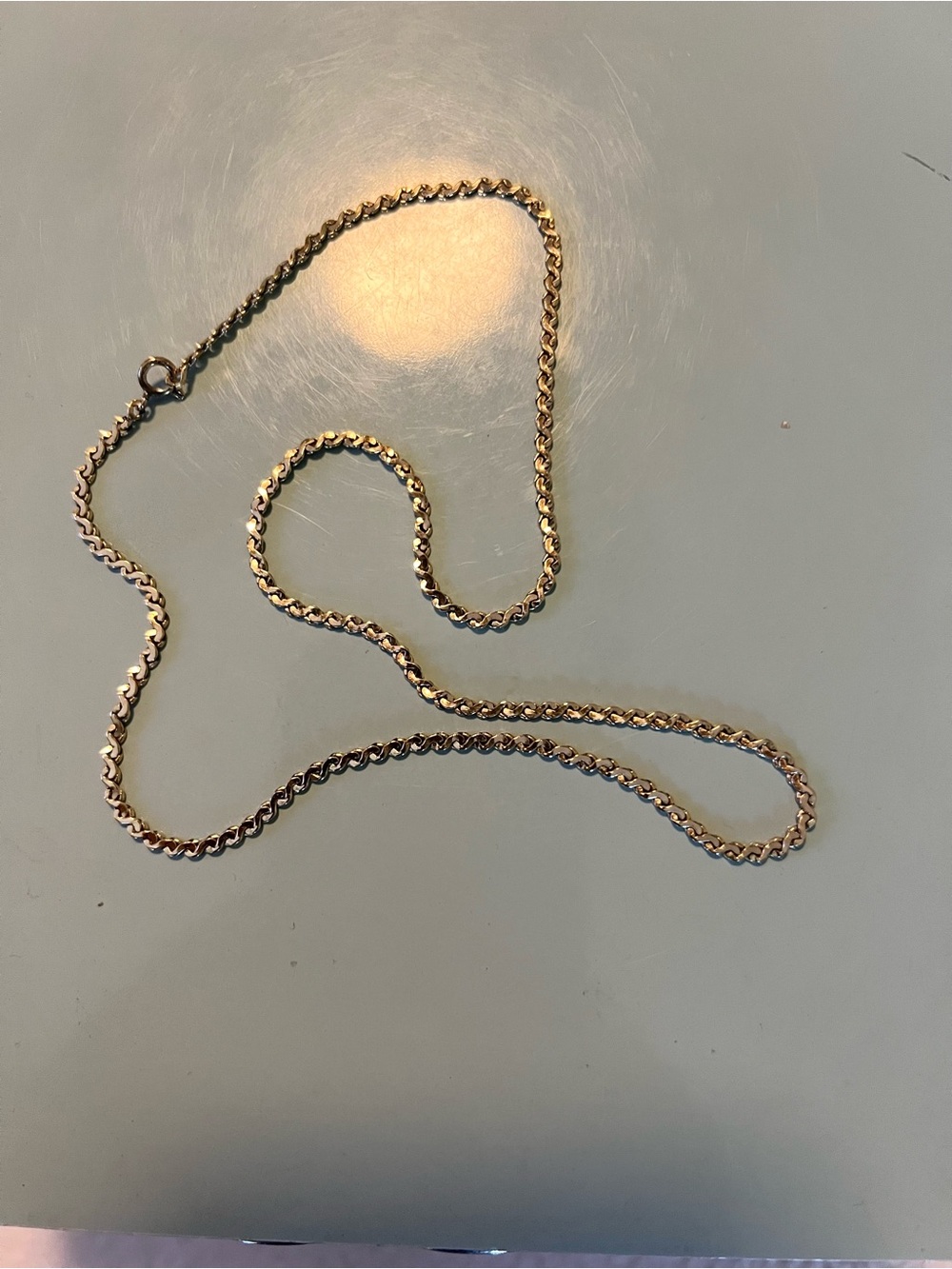1/20 12K Gold Filled Serpentine Flat S Link Chain Necklace - Women's Jewelry